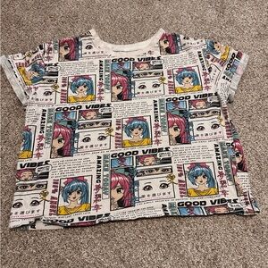 Women’s Graphic Tee with Anime Print